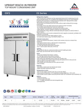 Everest ESF2,  49 3/4" 2 Door Freezer